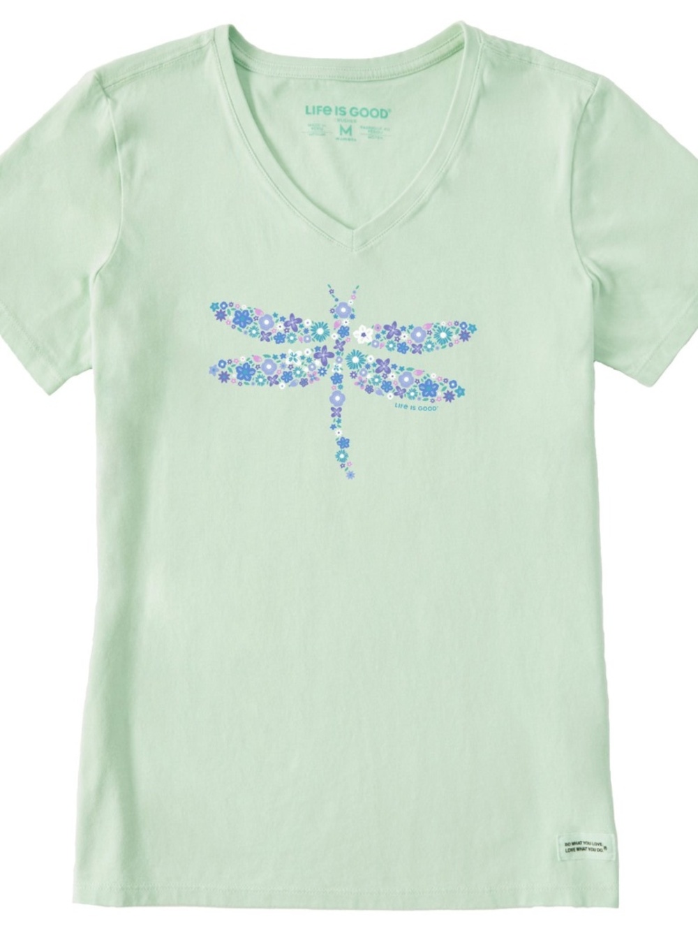 Life is Good “Dragonfly Flowers” (XXL) Short Sleeve Crusher Vee